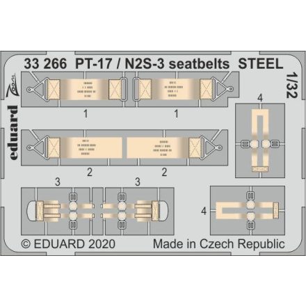 Eduard PT-17 / N2S-3 seatbelts STEEL (ICM)