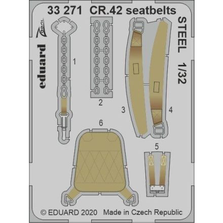 Eduard CR.42 seatbelts STEEL (ICM)