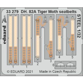 Eduard DH. 82A Tiger Moth seatbelts STEEL (ICM)