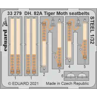   Eduard DH. 82A Tiger Moth seatbelts STEEL for ICM fotómaratás