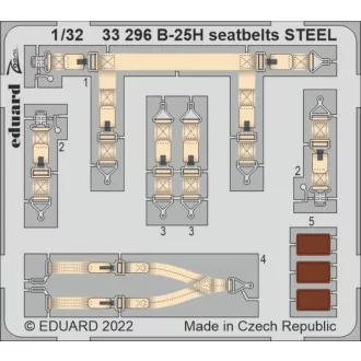 Eduard B-25H seatbelts STEEL for HKM fotómaratás