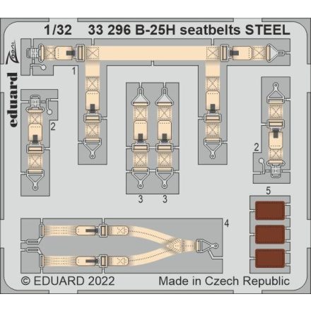 Eduard B-25H seatbelts STEEL (Hong Kong Models)