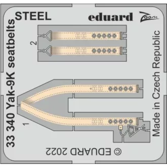 Eduard Yak-9K seatbelts STEEL for ICM fotómaratás