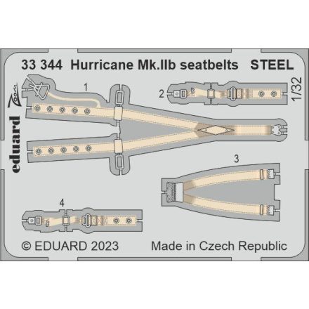 Eduard Hurricane Mk. IIb seatbelts STEEL (Revell)