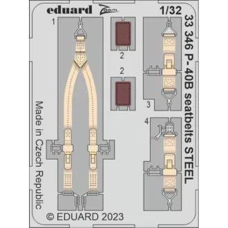 Eduard P-40B seatbelts STEEL GREAT WALL HOBBY fotómaratás