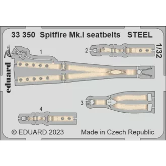 Eduard Spitfire Mk.I seatbelts STEEL KOTARE fotómaratás