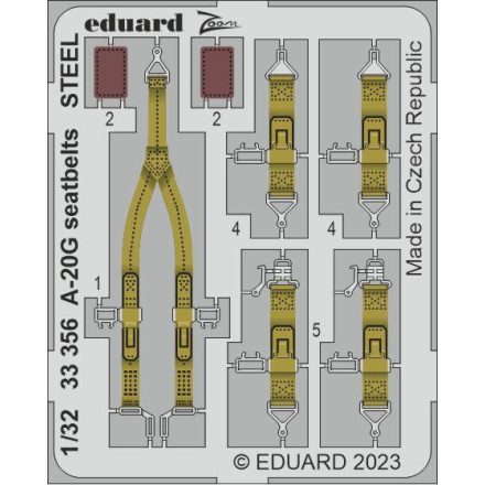 Eduard A-20G seatbelts STEEL (Hong Kong Models)