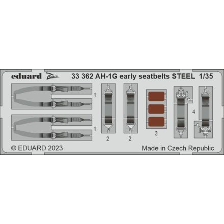 Eduard AH-1G early seatbelts STEEL (ICM)