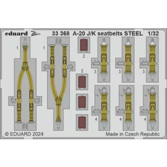 Eduard A-20J/K seatbelts STEEL HKM fotómaratás