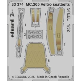 Eduard MC.205 Veltro seatbelts STEEL (Italeri)