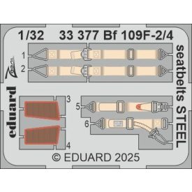 Eduard Bf 109F-2/4 seatbelts STEEL (Hobby 2000, Hasegawa)