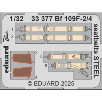   Eduard Bf 109F-2/4 seatbelts STEEL HOBBY 2000 / HASEGAWA fotómaratás