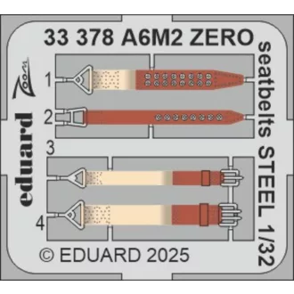 Eduard A6M2 Zero seatbelts STEEL TAMIYA fotómaratás