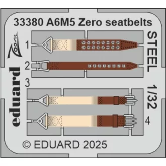 Eduard A6M5 Zero seatbelts STEEL TAMIYA fotómaratás