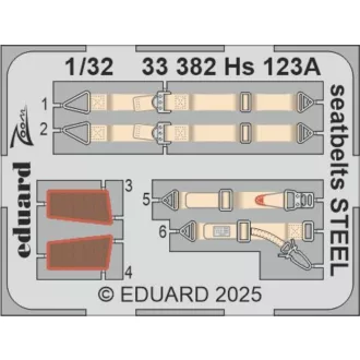 Eduard Hs 123A seatbelts STEEL for ICM fotómaratás