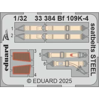Eduard Bf 109K-4 seatbelts STEEL for Kotare fotómaratás