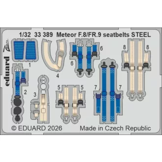   Eduard Meteor F.8/FR.9 seatbelts STEEL for Revell fotómaratás
