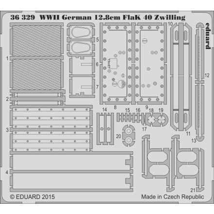 Eduard WWII German 12.8cm FlaK 40 Zwilling (Takom)