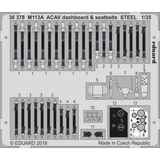   Eduard M113A ACAV dashboard & seatbelts STEEL for AFV Club fotómaratás