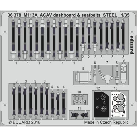 Eduard M113A ACAV dashboard & seatbelts STEEL (AFV Club)