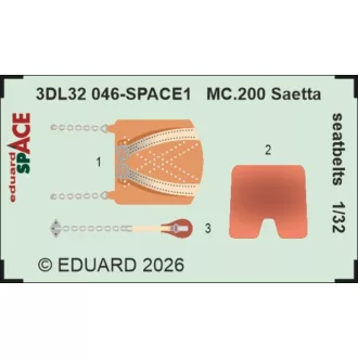   Eduard MC.200 Saetta seatbelts SPACE for Italeri fotómaratás