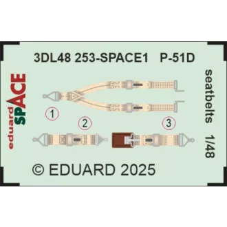 Eduard P-51D seatbelts SPACE for Eduard fotómaratás