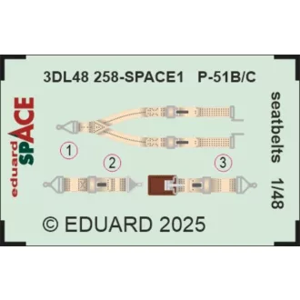 Eduard P-51B/C seatbelts SPACE fotómaratás