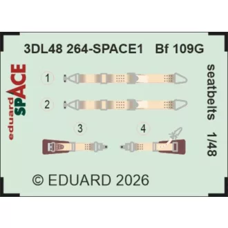 Eduard Bf 109G seatbelts SPACE fotómaratás