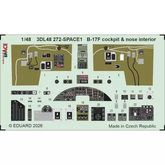   Eduard B-17F cockpit & nose interior SPACE for Revell fotómaratás