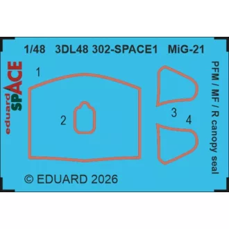   Eduard MiG-21 PFM / MF/ R canopy seal SPACE for Eduard fotómaratás