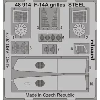 Eduard F-14A grilles STEEL for Tamiya fotómaratás