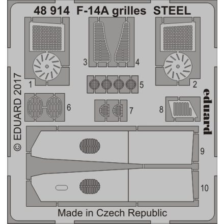 Eduard F-14A grilles STEEL (Tamiya)