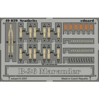   Eduard B-26 Marauder seatbelts für Revell/Monogram Bausatz fotómaratás