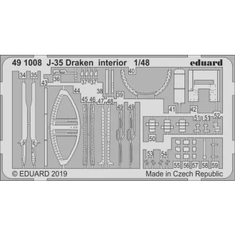 Eduard J-35 Draken interior for Hasegawa fotómaratás