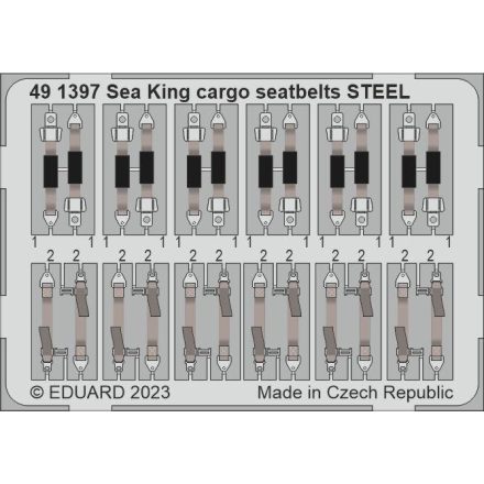 Eduard Sea King HU.5 cargo seatbelts STEEL (Airfix)