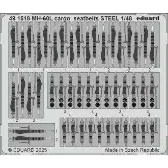 Eduard MH-60L cargo seatbelts STEEL ICM fotómaratás