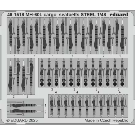 Eduard MH-60L cargo seatbelts STEEL (ICM)