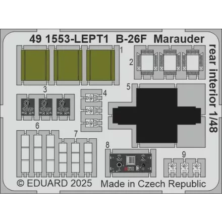 Eduard B-26F Marauder rear interior (ICM)