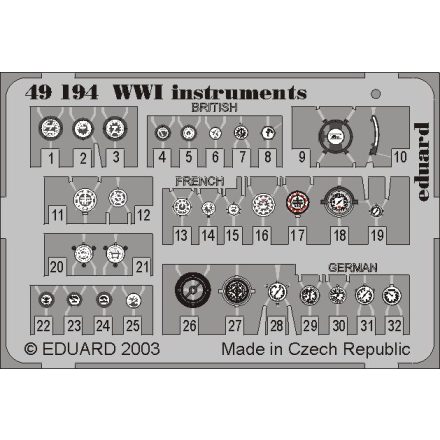 Eduard WWI Instruments