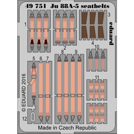 Eduard Ju 88A-5 seatbelts (Icm)