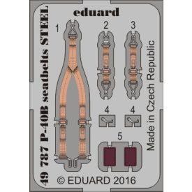 Eduard P-40B seatbelts STEEL (Airfix)