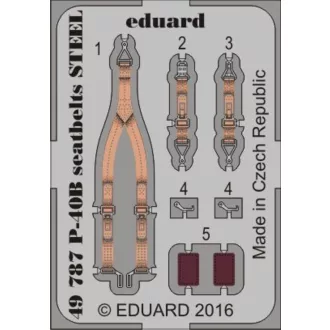 Eduard P-40B seatbelts STEEL for Airfix fotómaratás