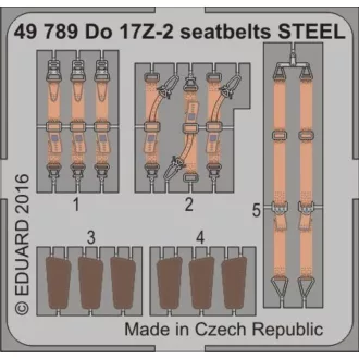 Eduard Do 17Z-2 seatbelts STEEL for ICM fotómaratás
