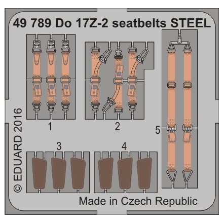 Eduard Do 17Z-2 seatbelts STEEL (ICM)