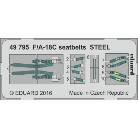Eduard F/A-18C seatbelts STEEL (Kinetic)
