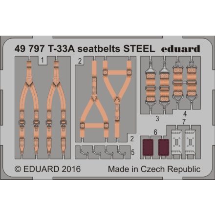 Eduard T-33A seatbelts STEEL (Great Wall Hobby)