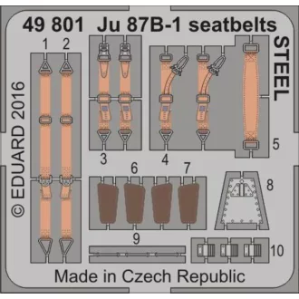 Eduard Ju 87B-1 seatbelts STEEL for Airfix fotómaratás