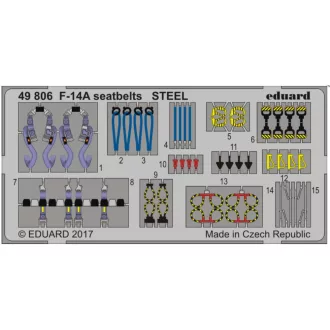 Eduard F-14A seatbelts STEEL for Tamiya fotómaratás