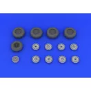 Eduard He 219 wheels for Revell műgyanta repülő kiegészítő