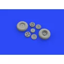 Eduard Spitfire Mk.IX wheels 4spoke w/smooth tire for Tamiya műgyanta repülő kiegészítő